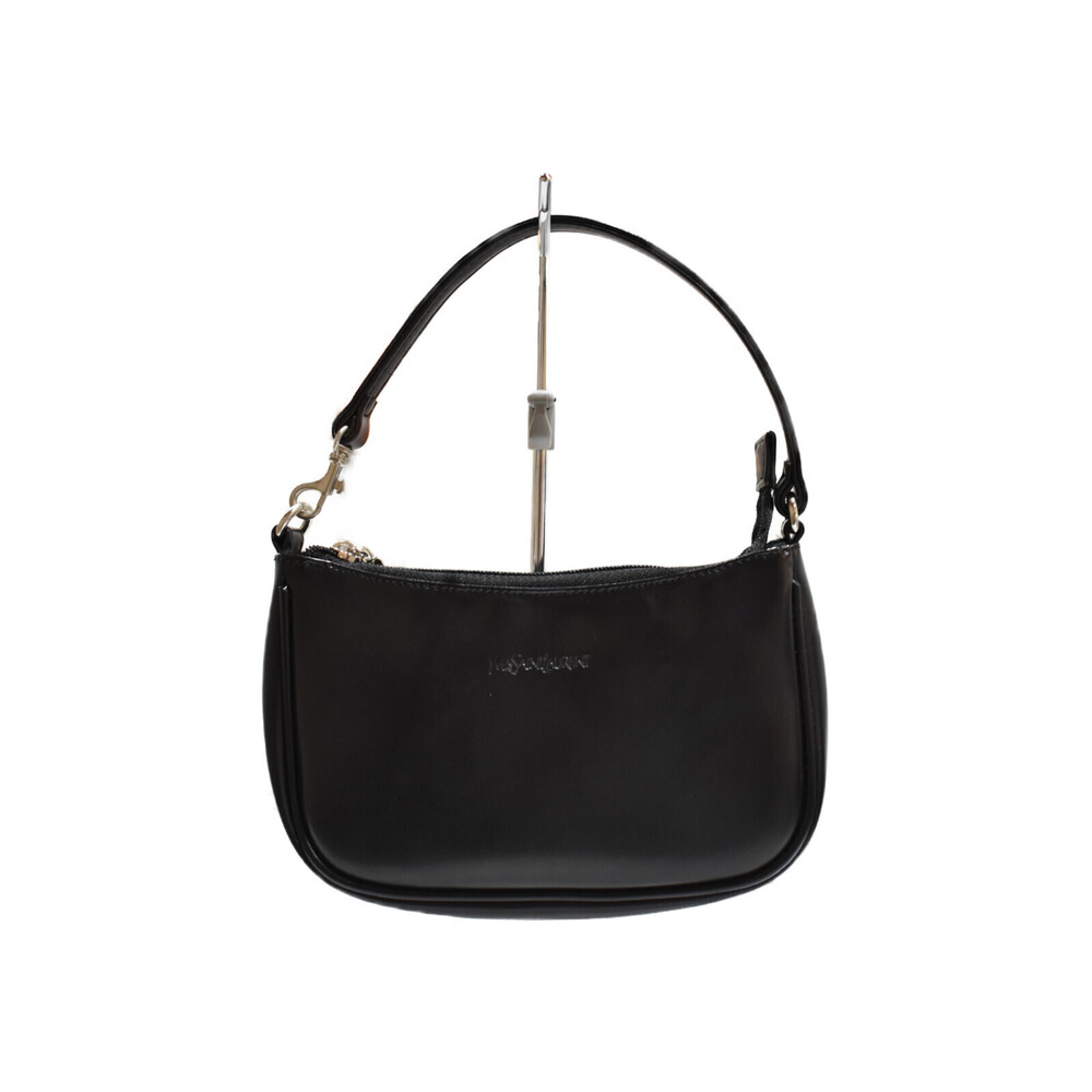 Saint Laurent Shoulder YEVS Leather Handbag Black One Classic Hobo Bag - Picture 2 of 7